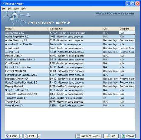 Recover Keys Free Download to Retrieve Lost Product Keys or Serial Numbers