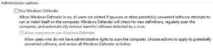 Uninstall Windows Defender in Vista