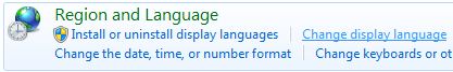 Change Display Language in Windows 7