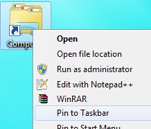 Pin Folder to Taskbar