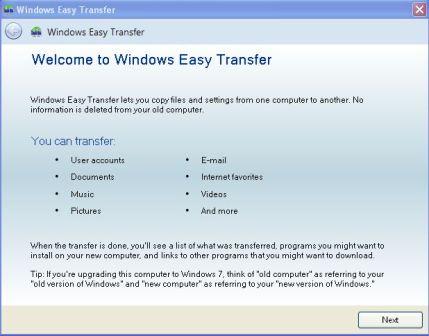 Windows 7 Easy Transfer for XP 6.1 full