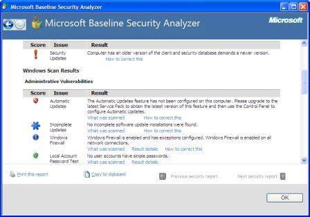 Download Microsoft Baseline Security.