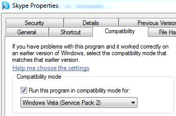 Run Skype in Vista Compatibility Mode to Minimize to System Tray in Win7