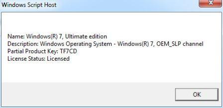Windows 7 License Status